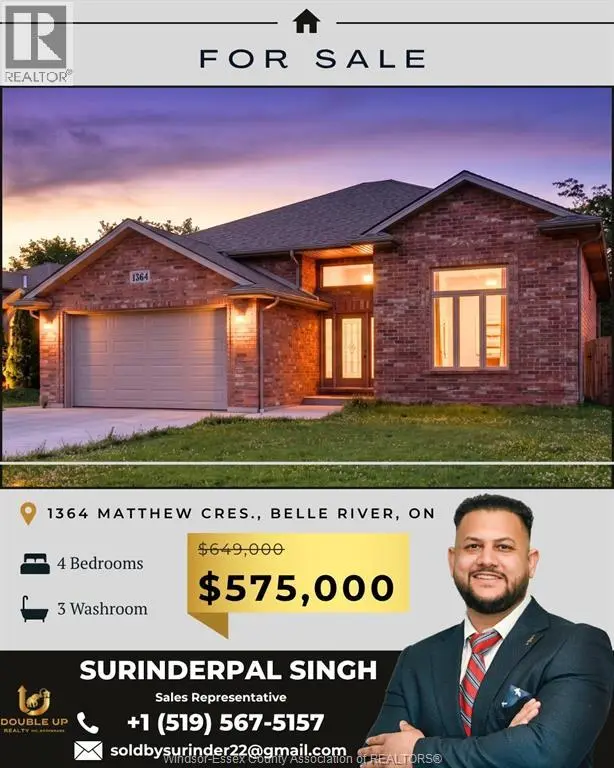Detached at 1364 MATTHEW CRESCENT, Lakeshore
