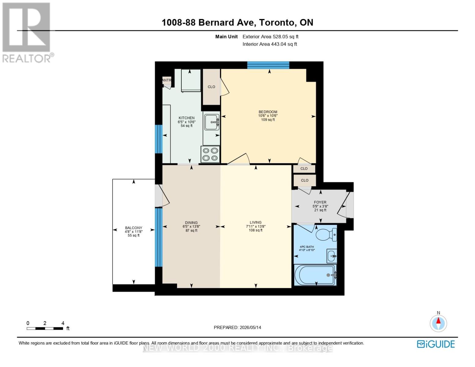 Apartment at 1008 - 88 BERNARD AVENUE, Toronto