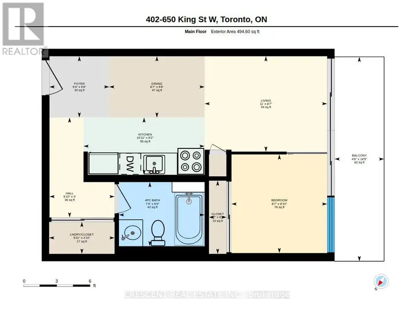 Apartment at 402 - 650 KING STREET W, Toronto
