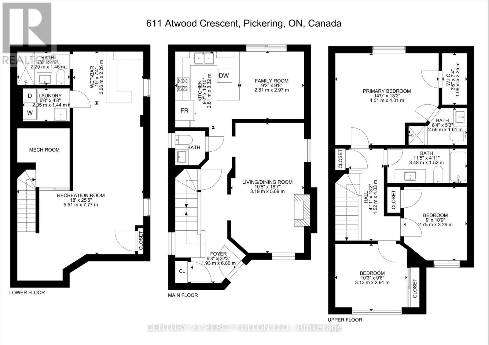 Detached at 611 ATWOOD CRESCENT, Pickering