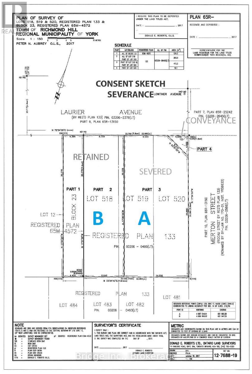 Vacant Land at LOT B - 51 LAURIER AVENUE, Richmond Hill (Oak Ridges)