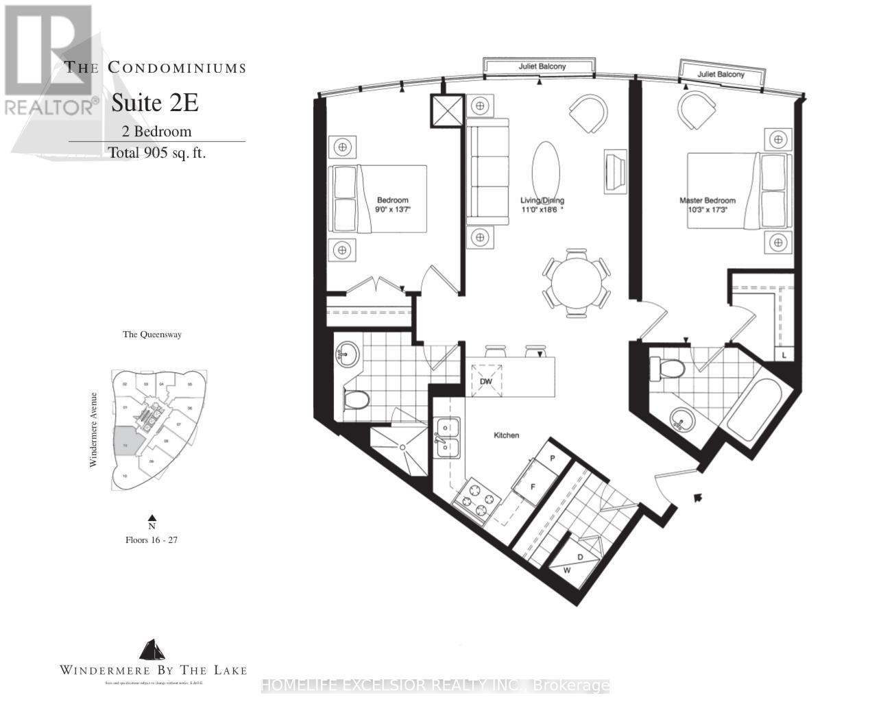 Apartment at 2411 - 15 WINDERMERE AVENUE, Toronto (High Park-Swansea)