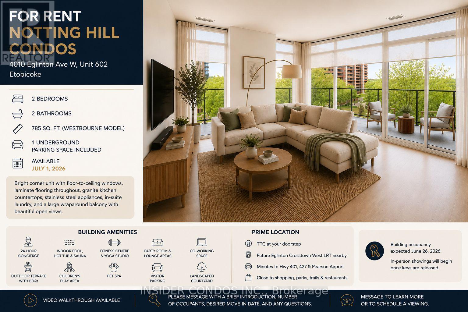 Apartment at 602 - 4010 EGLINTON AVENUE W, Toronto