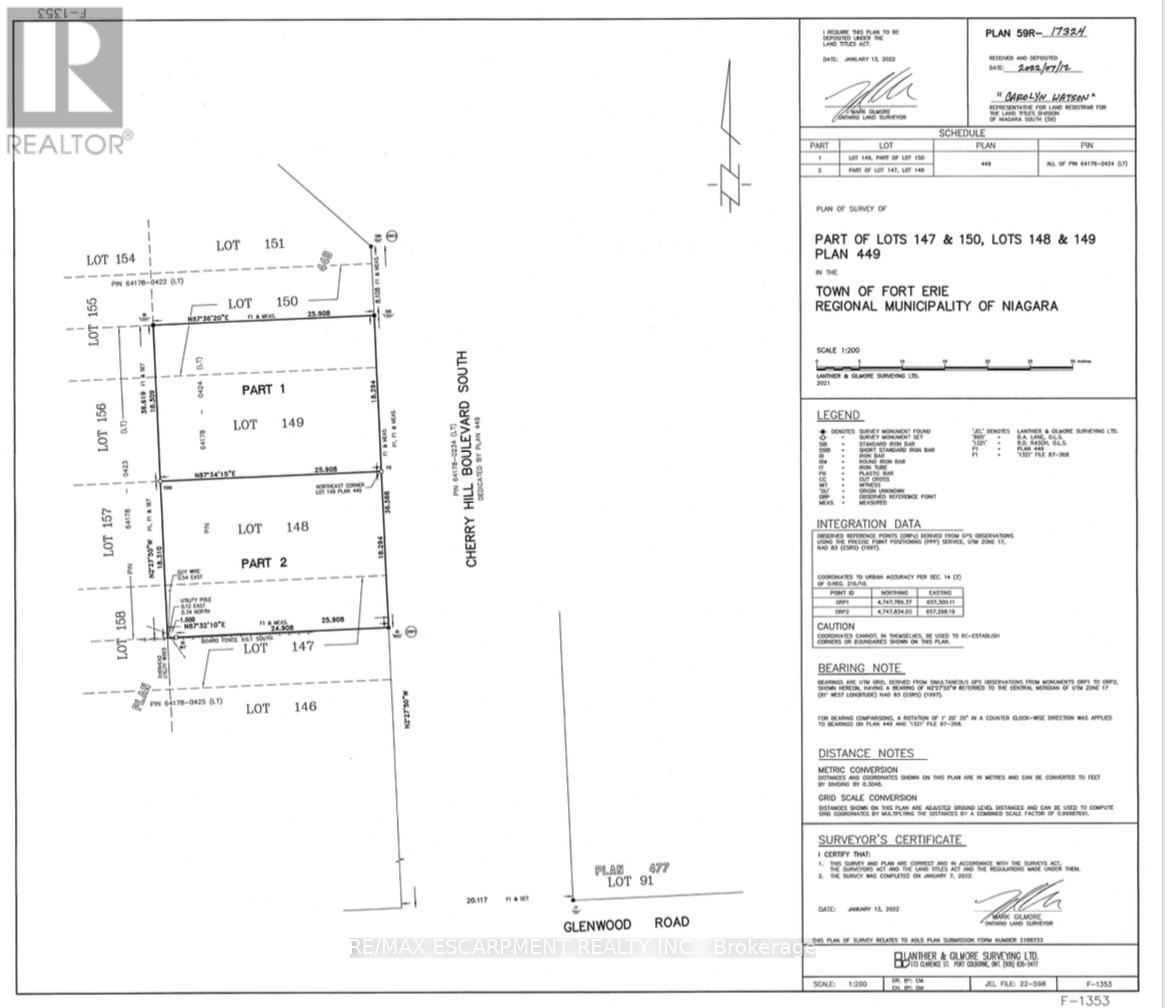 Vacant Land at LOT 1 - 313 CHERRYHILL BOULEVARD S, Fort Erie (Crystal Beach)