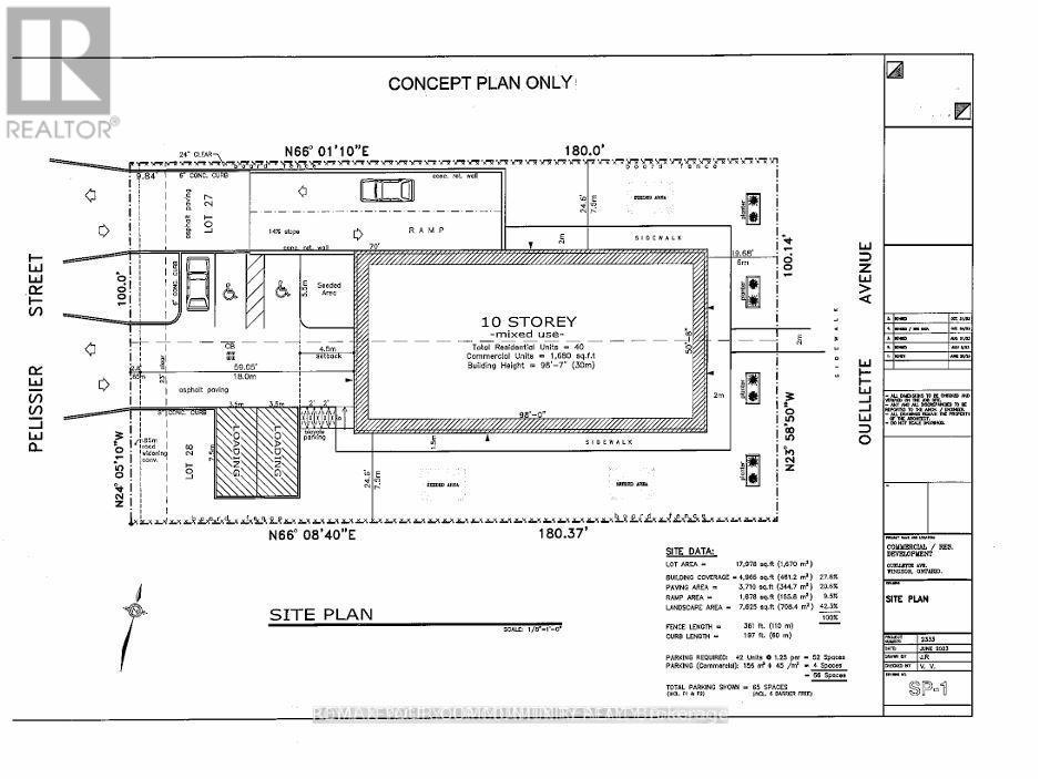 Vacant Land at 1567 OUELLETTE AVENUE, Windsor
