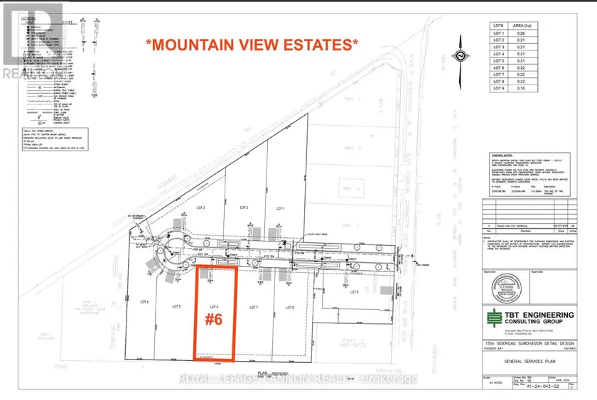 Detached at LOT #6 MOUNTAIN VIEW DR., Thunder Bay