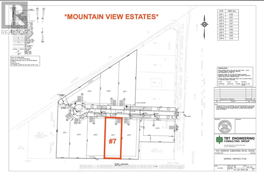 Detached at LOT #7 MOUNTAIN VIEW DR., Thunder Bay