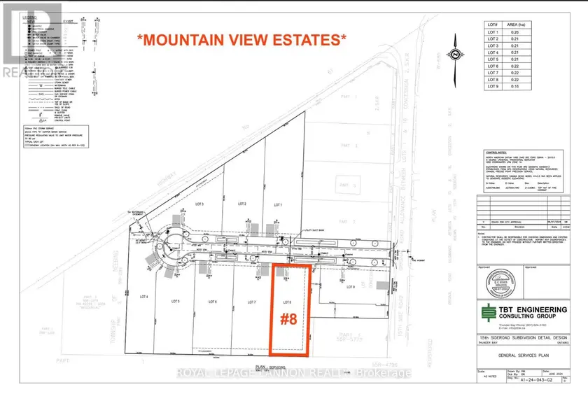Detached at LOT #8 MOUNTAIN VIEW DR., Thunder Bay