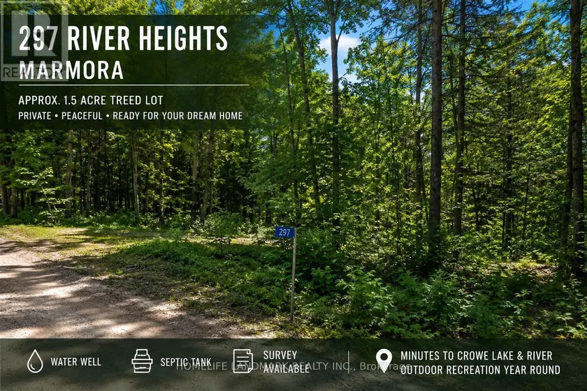 Vacant Land at 297 RIVER HEIGHTS, Marmora and Lake
